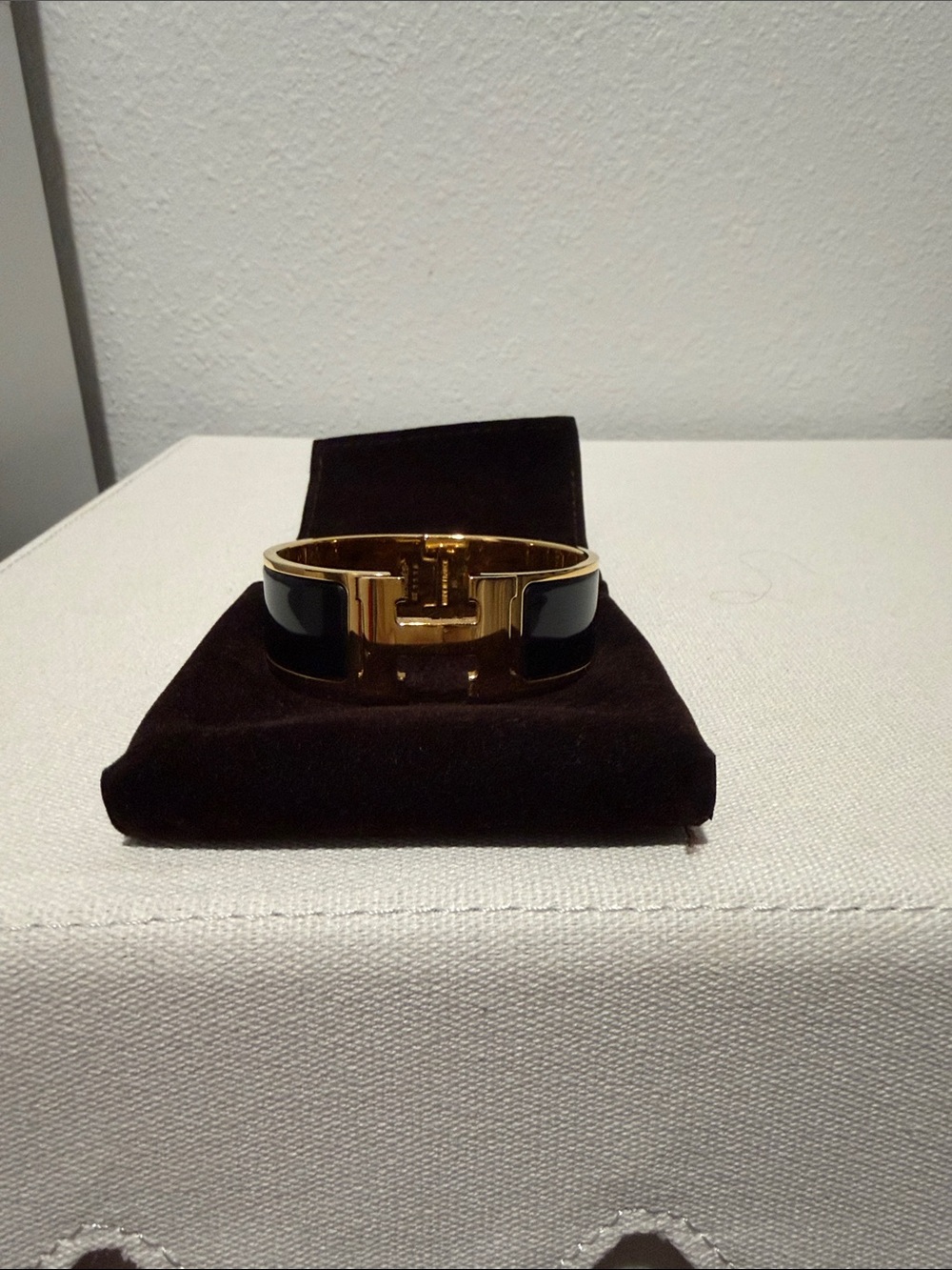 Hermes Gold and Black Clic Clac H Bracelet